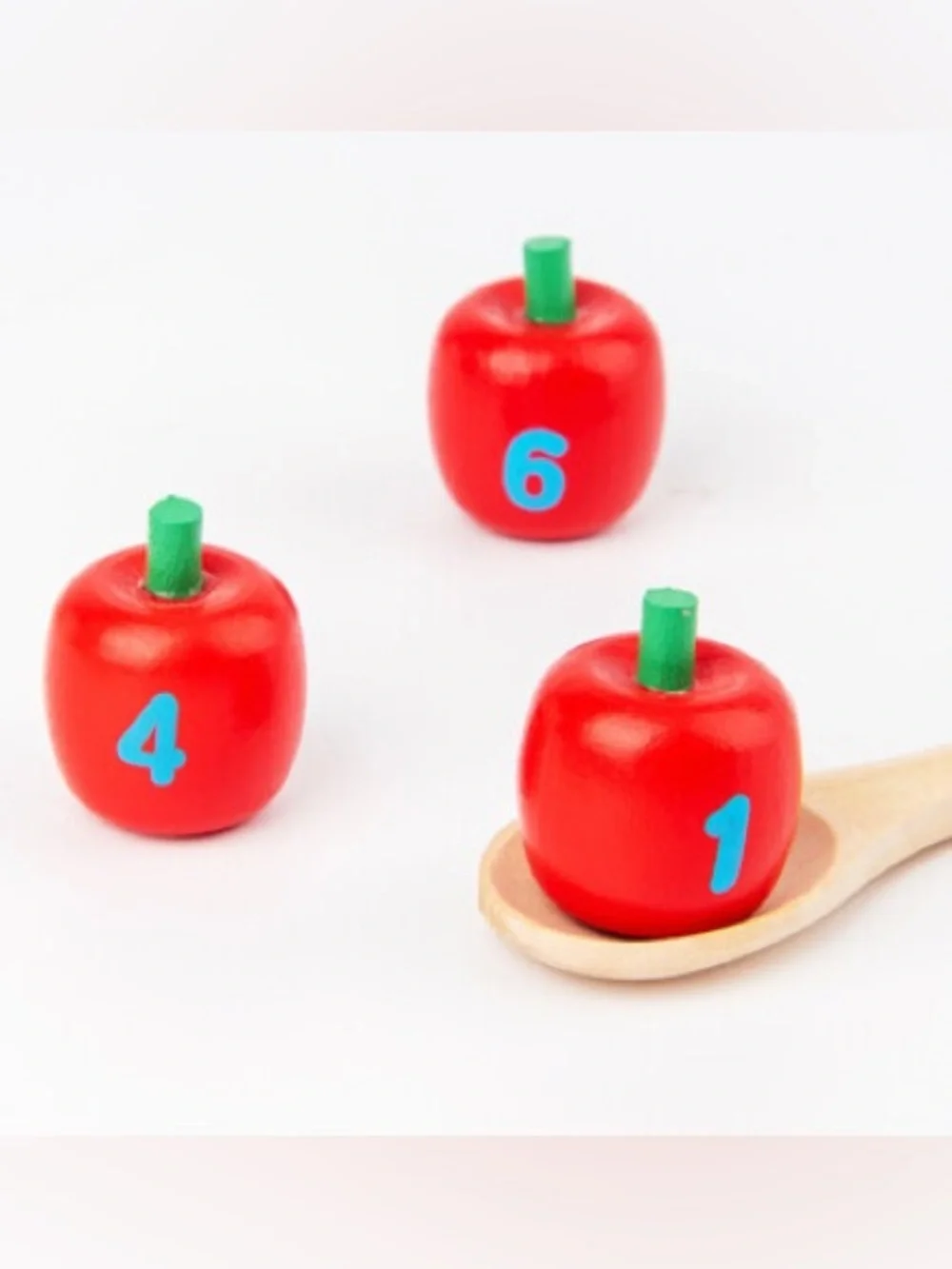 Wooden Number Apple Tree Counting Toy - Red Montessori Math Toys